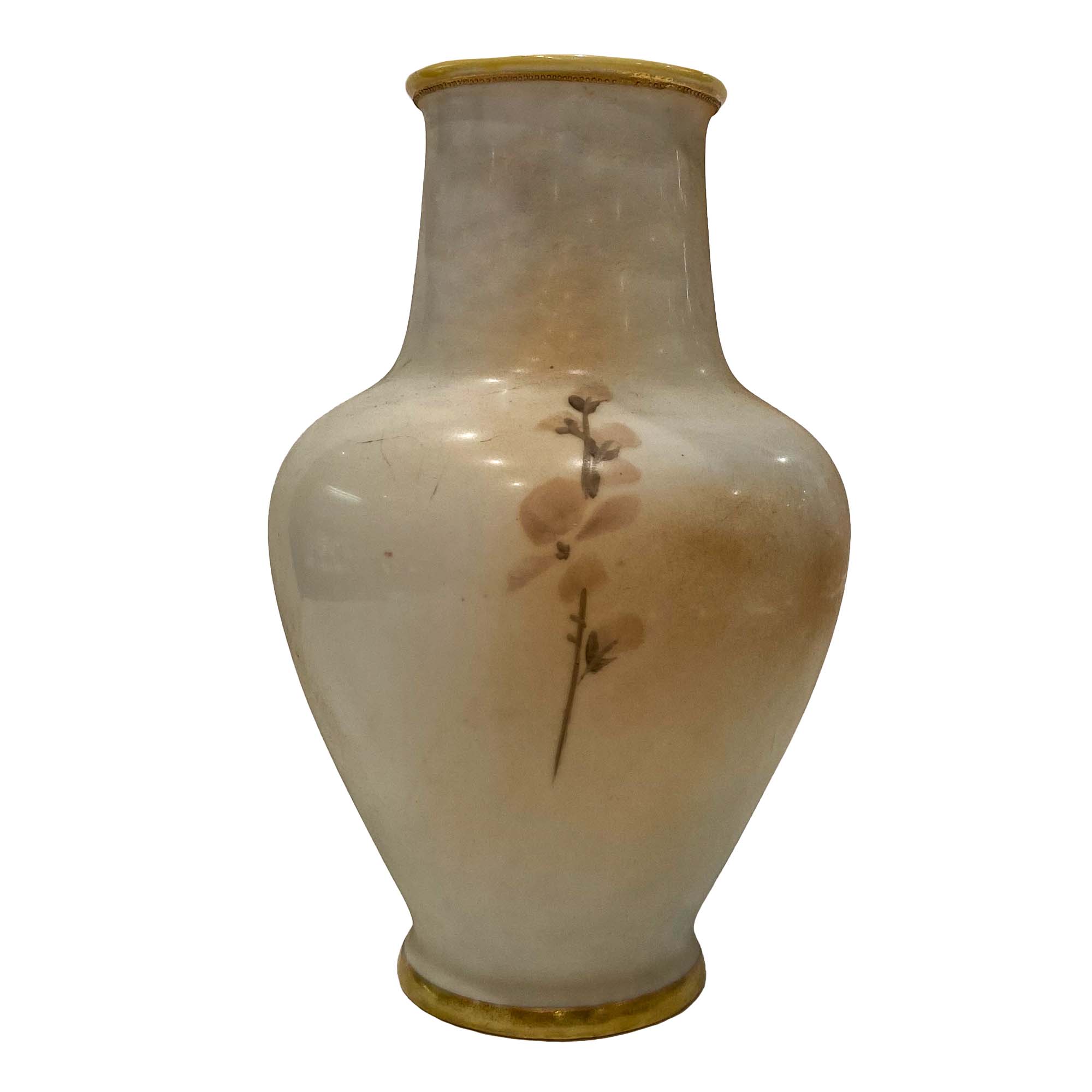 Vintage Floral Glass Pottery Vase