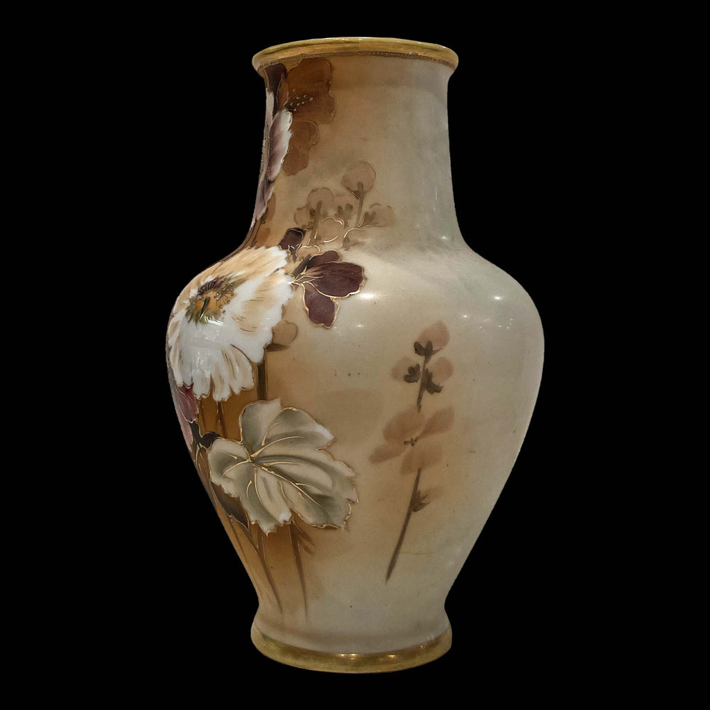 Vintage Floral Glass Pottery Vase